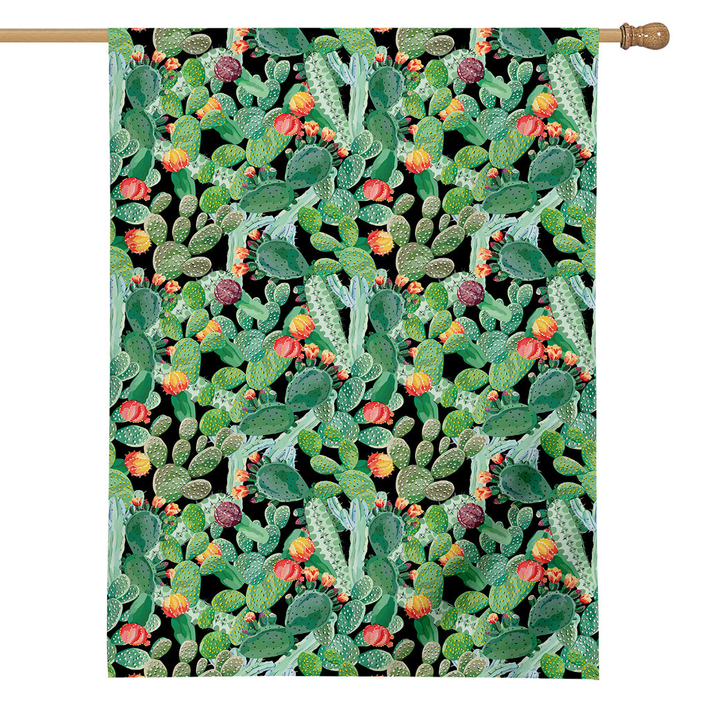 Watercolor Cactus Plant Print House Flag