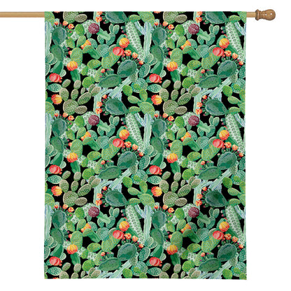 Watercolor Cactus Plant Print House Flag