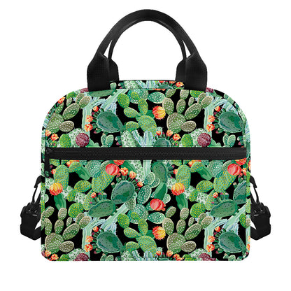 Watercolor Cactus Plant Print Insulated Lunch Bag
