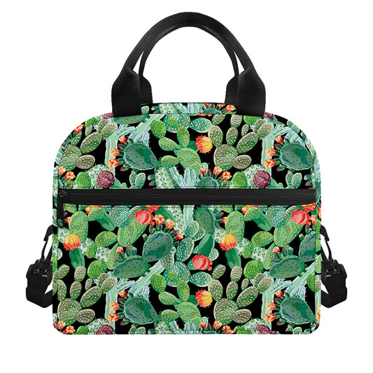Watercolor Cactus Plant Print Insulated Lunch Bag