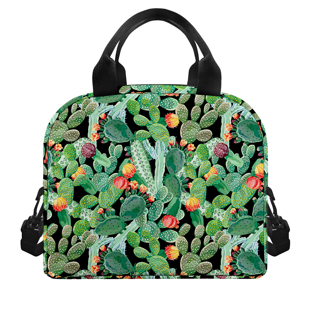 Watercolor Cactus Plant Print Insulated Lunch Bag
