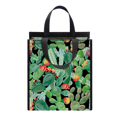 Watercolor Cactus Plant Print Insulated Lunch Tote