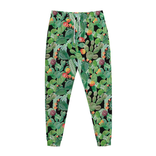 Watercolor Cactus Plant Print Jogger Pants