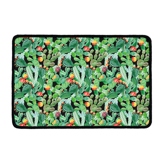 Watercolor Cactus Plant Print Kitchen Mat