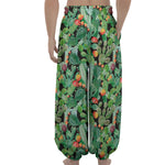 Watercolor Cactus Plant Print Lantern Pants