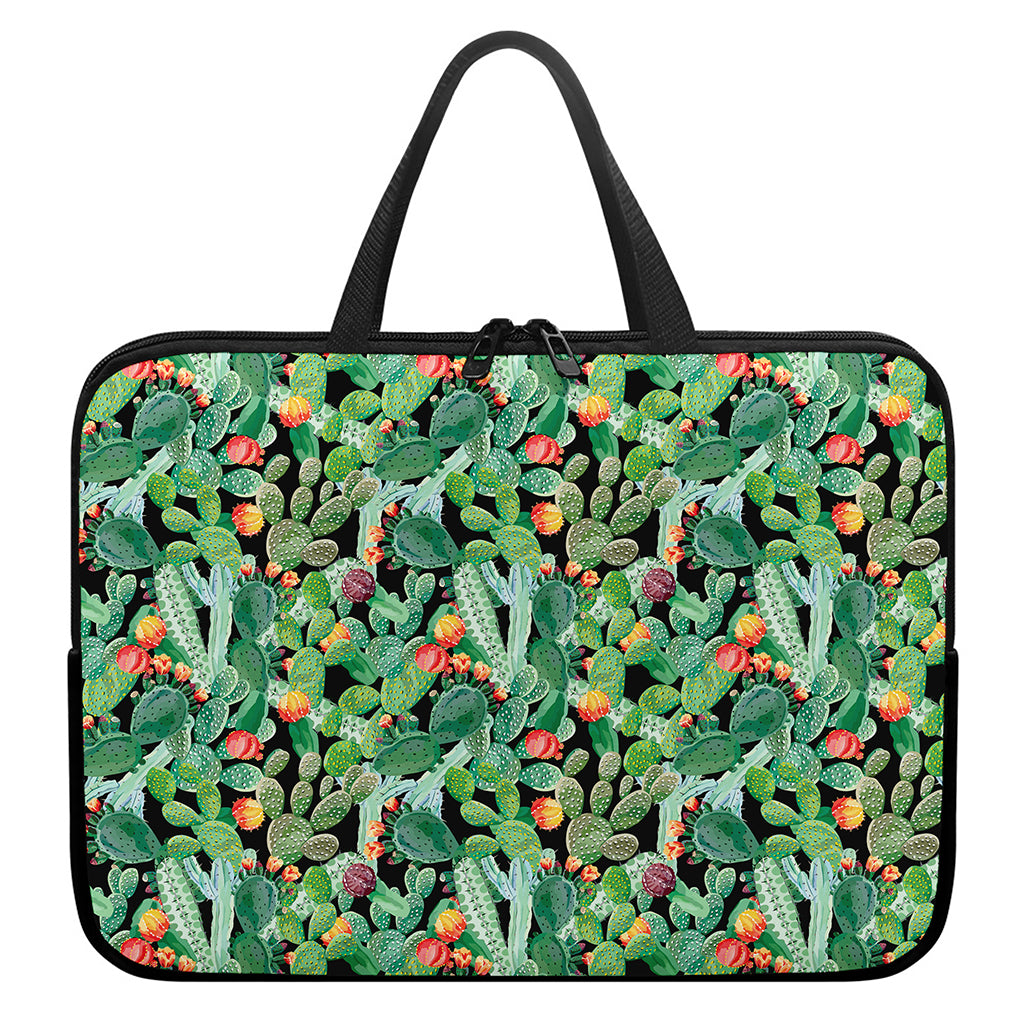 Watercolor Cactus Plant Print Laptop Sleeve With Handle