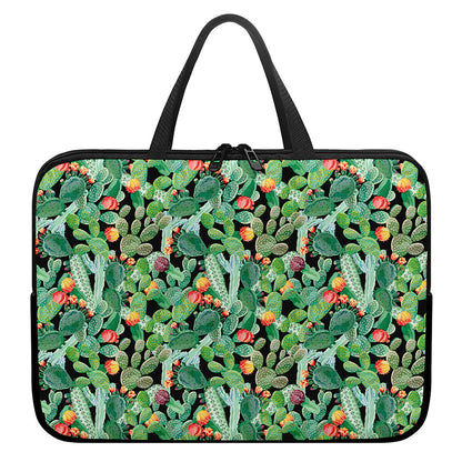Watercolor Cactus Plant Print Laptop Sleeve With Handle