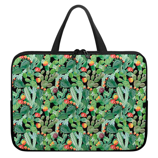 Watercolor Cactus Plant Print Laptop Sleeve With Handle