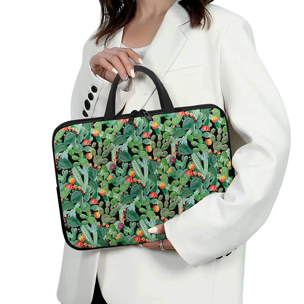Watercolor Cactus Plant Print Laptop Sleeve With Handle