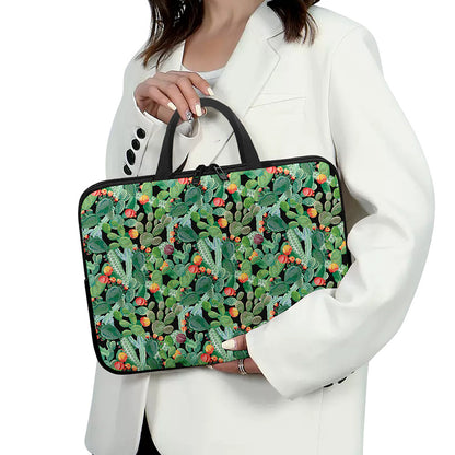 Watercolor Cactus Plant Print Laptop Sleeve With Handle