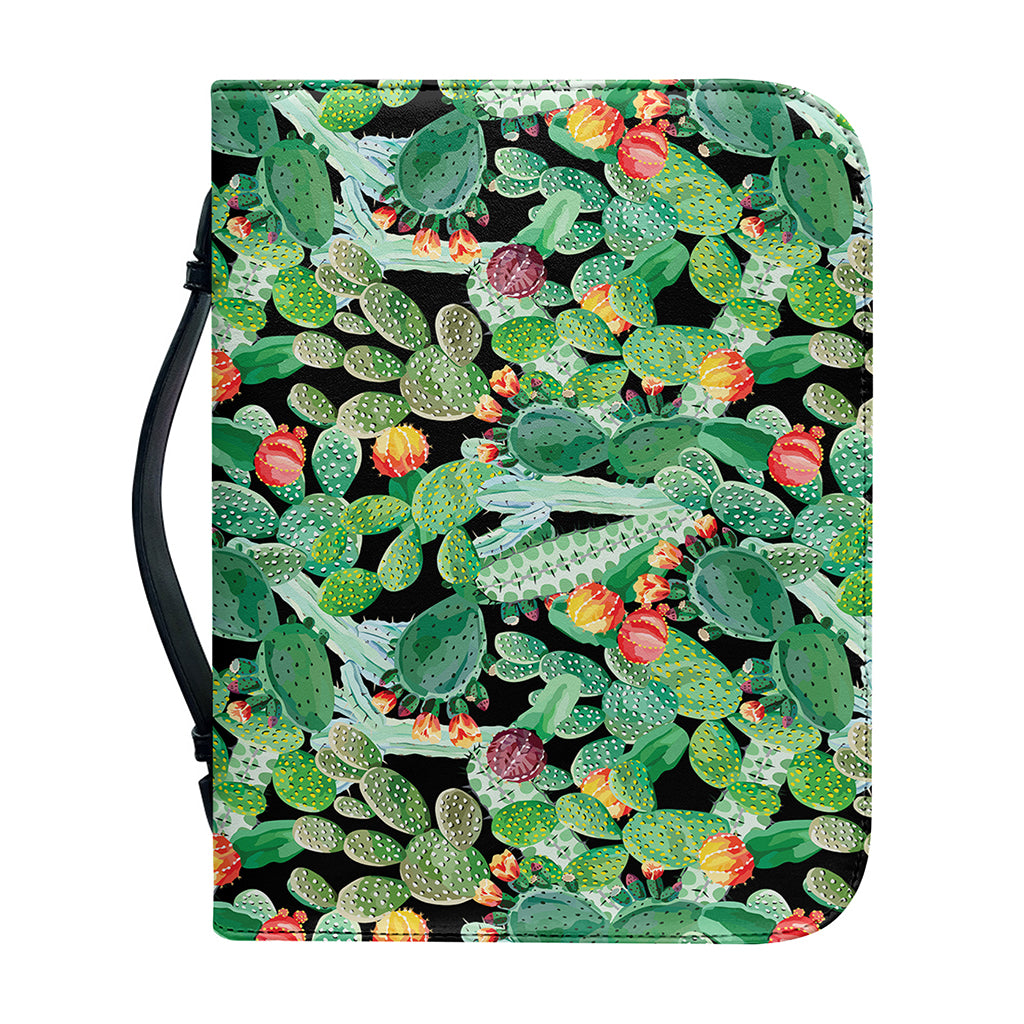 Watercolor Cactus Plant Print Leather Bible Cover