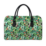 Watercolor Cactus Plant Print Leather Duffle Bag