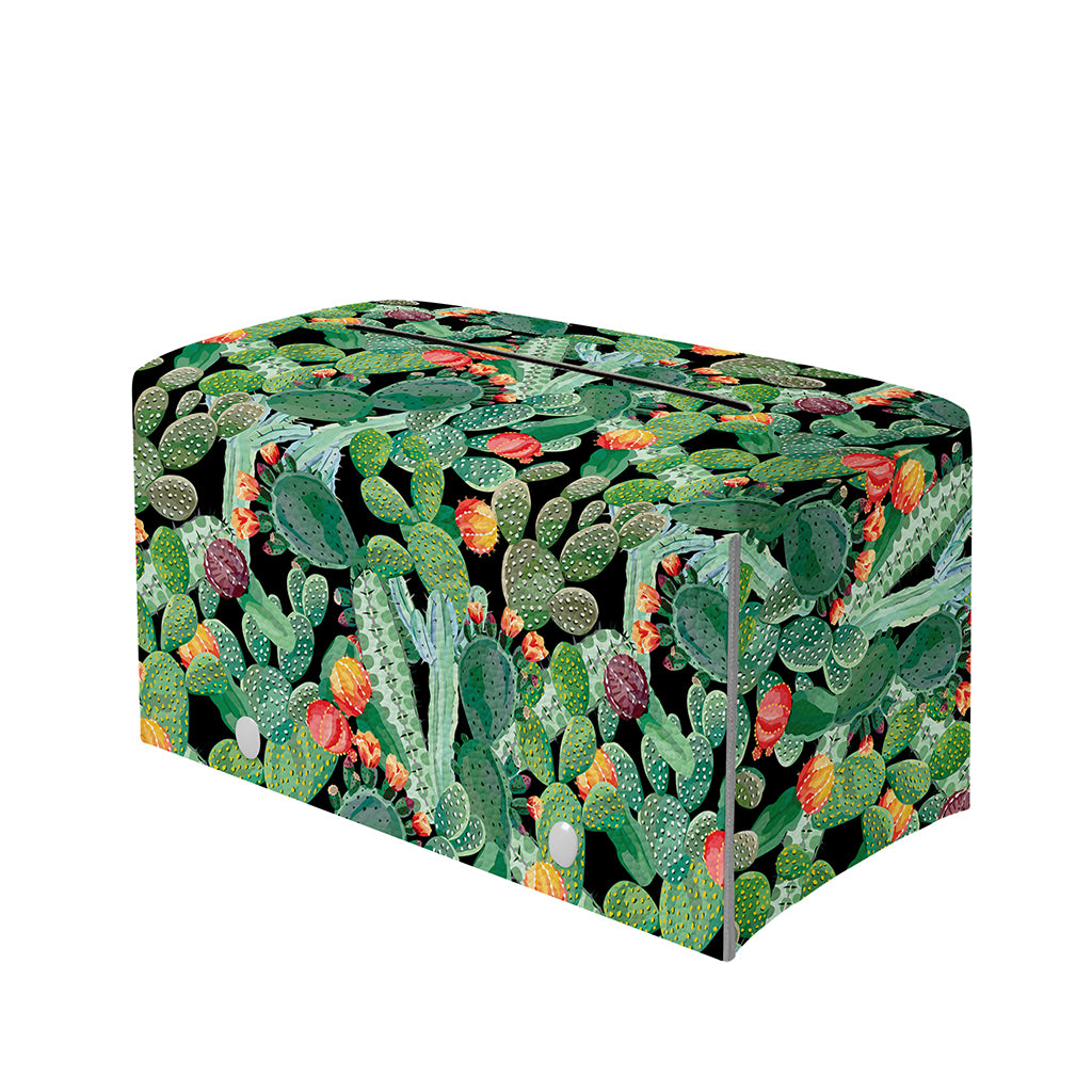 Watercolor Cactus Plant Print Leather Tissue Box Cover