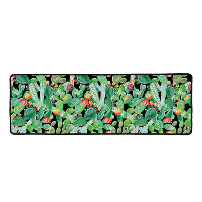 Watercolor Cactus Plant Print Long Kitchen Mat
