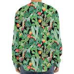 Watercolor Cactus Plant Print Long Sleeve Baseball Jersey