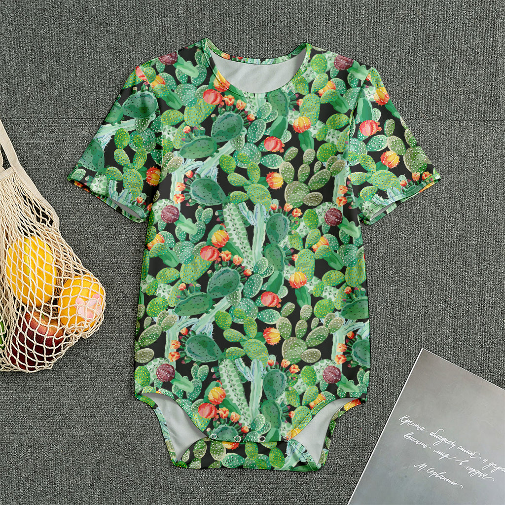 Watercolor Cactus Plant Print Men's Bodysuit