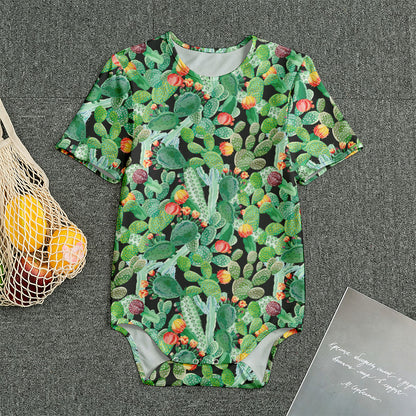 Watercolor Cactus Plant Print Men's Bodysuit