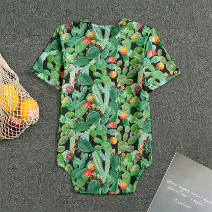 Watercolor Cactus Plant Print Men's Bodysuit