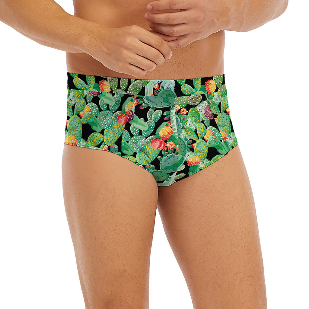 Watercolor Cactus Plant Print Men's Briefs