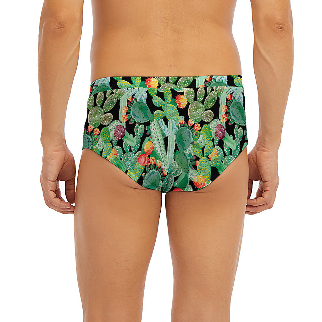 Watercolor Cactus Plant Print Men's Briefs