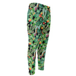 Watercolor Cactus Plant Print Men's Compression Pants
