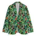 Watercolor Cactus Plant Print Men's Cotton Blazer
