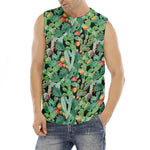 Watercolor Cactus Plant Print Men's Fitness Tank Top