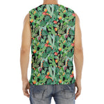 Watercolor Cactus Plant Print Men's Fitness Tank Top