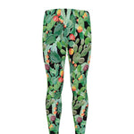Watercolor Cactus Plant Print Men's leggings