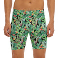 Watercolor Cactus Plant Print Men's Long Boxer Briefs