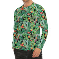 Watercolor Cactus Plant Print Men's Long Sleeve Rash Guard