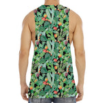 Watercolor Cactus Plant Print Men's Muscle Tank Top