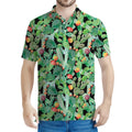 Watercolor Cactus Plant Print Men's Polo Shirt