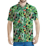 Watercolor Cactus Plant Print Men's Polo Shirt