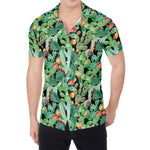 Watercolor Cactus Plant Print Men's Shirt