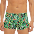 Watercolor Cactus Plant Print Men's Short Boxer Briefs