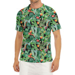 Watercolor Cactus Plant Print Men's Short Sleeve Rash Guard