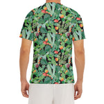 Watercolor Cactus Plant Print Men's Short Sleeve Rash Guard