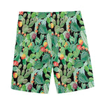 Watercolor Cactus Plant Print Men's Sports Shorts