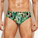 Watercolor Cactus Plant Print Men's Swim Briefs