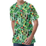 Watercolor Cactus Plant Print Men's Velvet T-Shirt