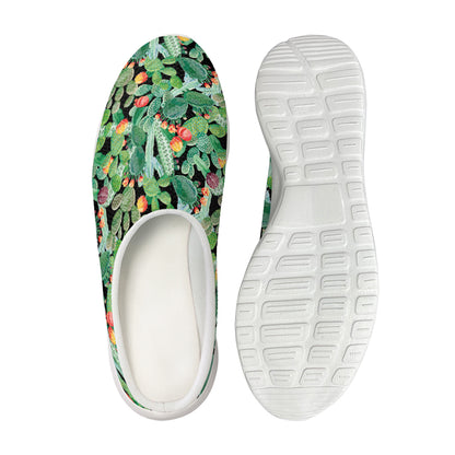 Watercolor Cactus Plant Print Mesh Casual Shoes