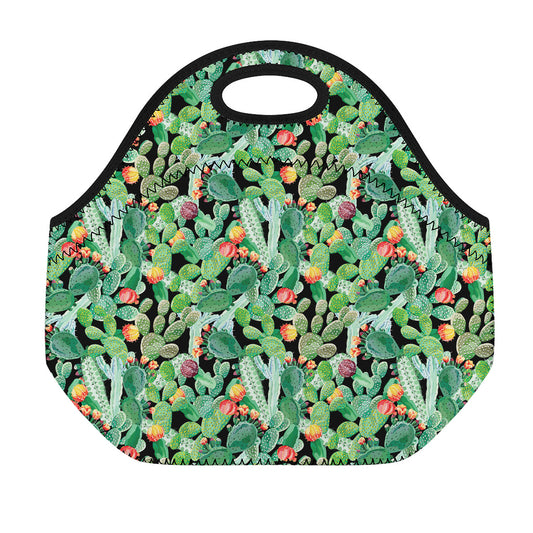 Watercolor Cactus Plant Print Neoprene Lunch Bag