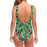 Watercolor Cactus Plant Print One Piece Swimsuit