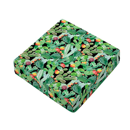 Watercolor Cactus Plant Print Outdoor Seat Cushion Cover