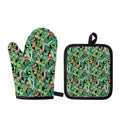 Watercolor Cactus Plant Print Oven Mitt And Pot Holder Set