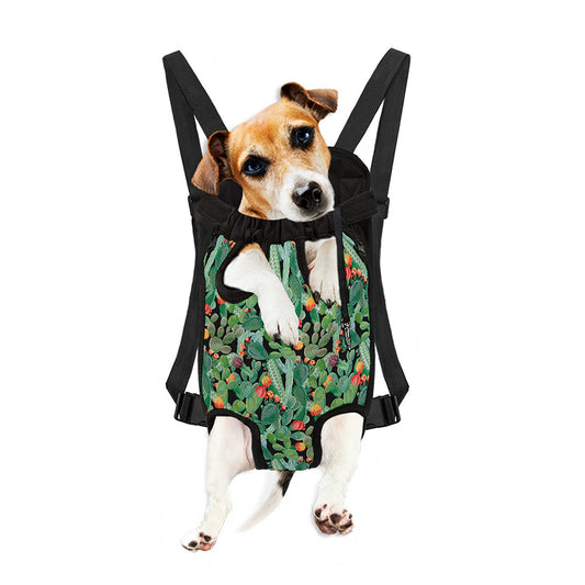 Watercolor Cactus Plant Print Pet Carrier Backpack