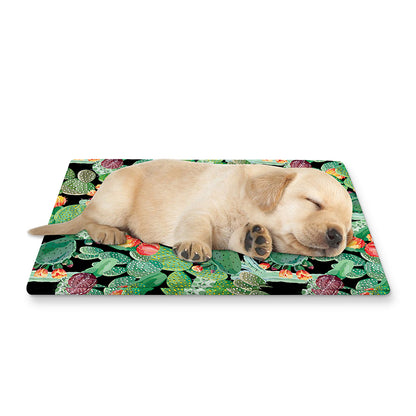 Watercolor Cactus Plant Print Pet Cooling Mat Cover