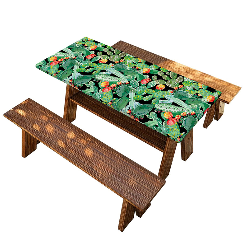 Watercolor Cactus Plant Print Picnic Table Cover