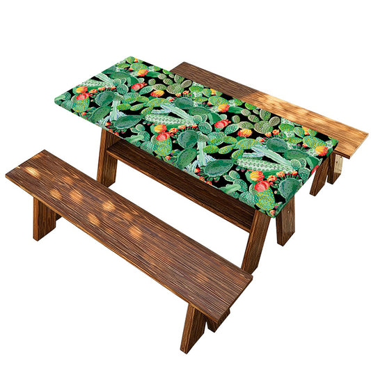 Watercolor Cactus Plant Print Picnic Table Cover